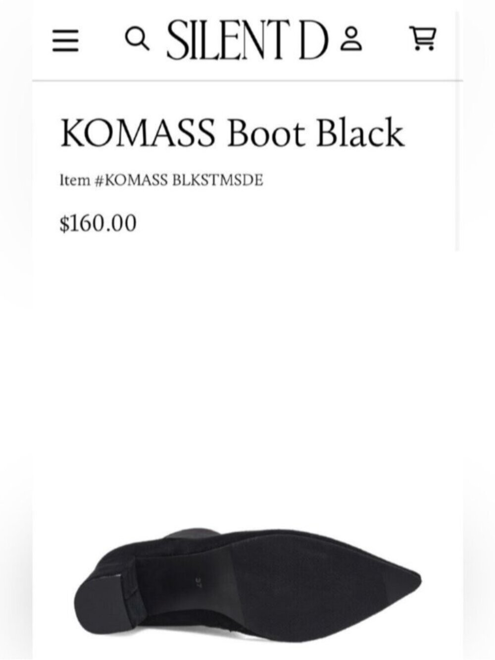 NWT US 9-9.5/ EU 40W - Silent D KOMASS Knee-High Boots BLACK STRETCH (US$160) - Picture 15 of 16